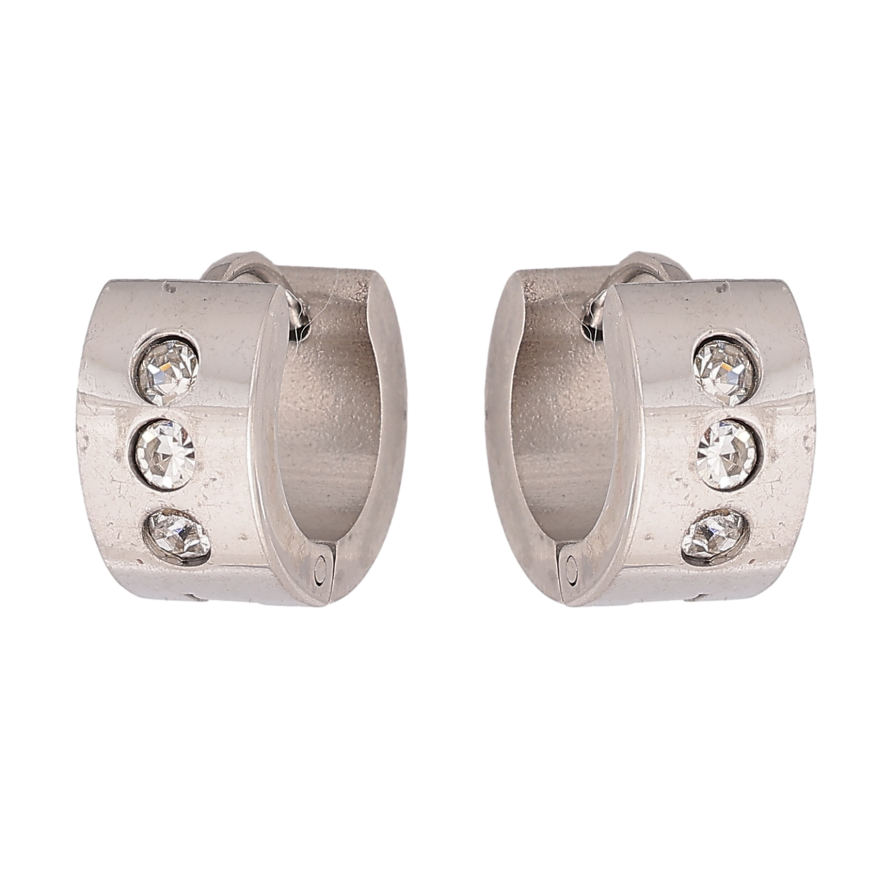 Сережки колечка "Візерунок з кристалами" фото №1