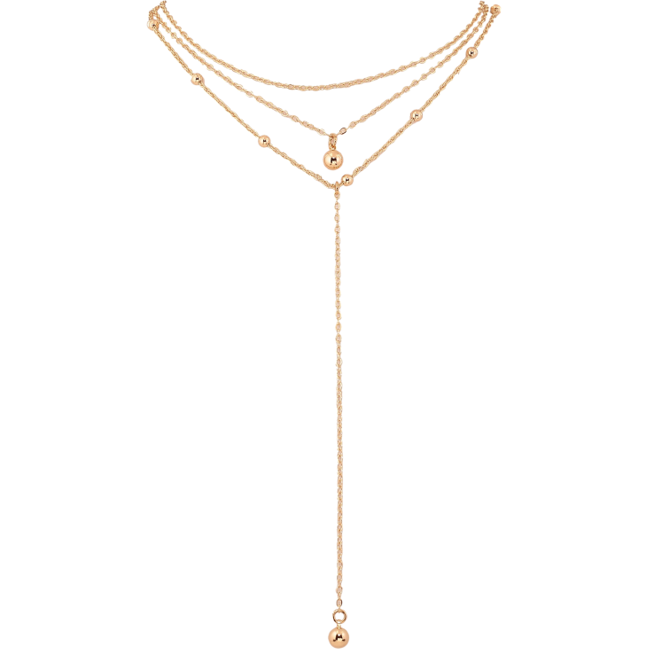 Кольє Xuping M&L колір 18К "Три ланцюжки з кульками" розмір 41-46см х 1.5-3мм фото №15