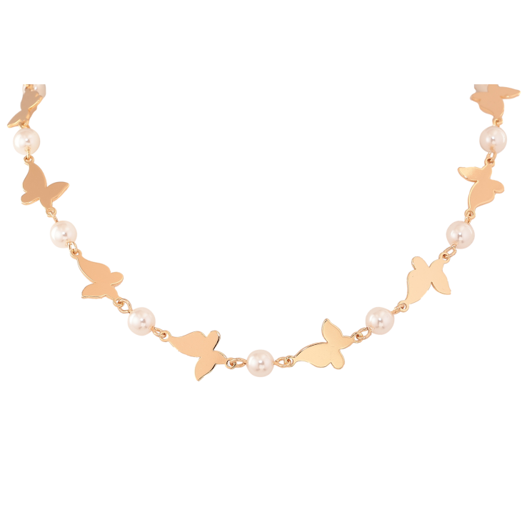 Кольє Xuping M&L колір 18К "Метелики з перлинами" розмір 44-49см х 6-12мм фото №11