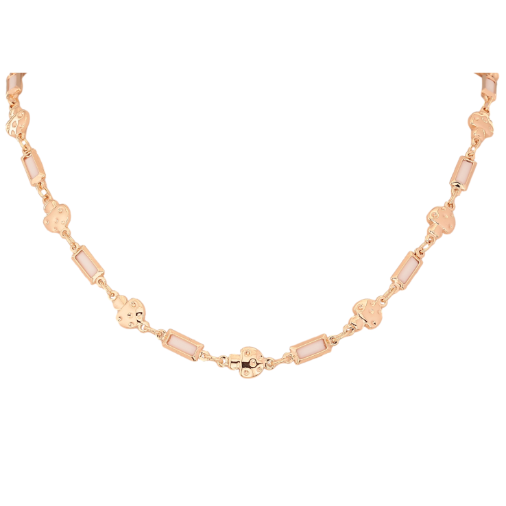 Кольє Xuping M&L колір 18К "Візерунок з грибочками та білою емаллю" розмір 45.5см х 4-7мм фото №13