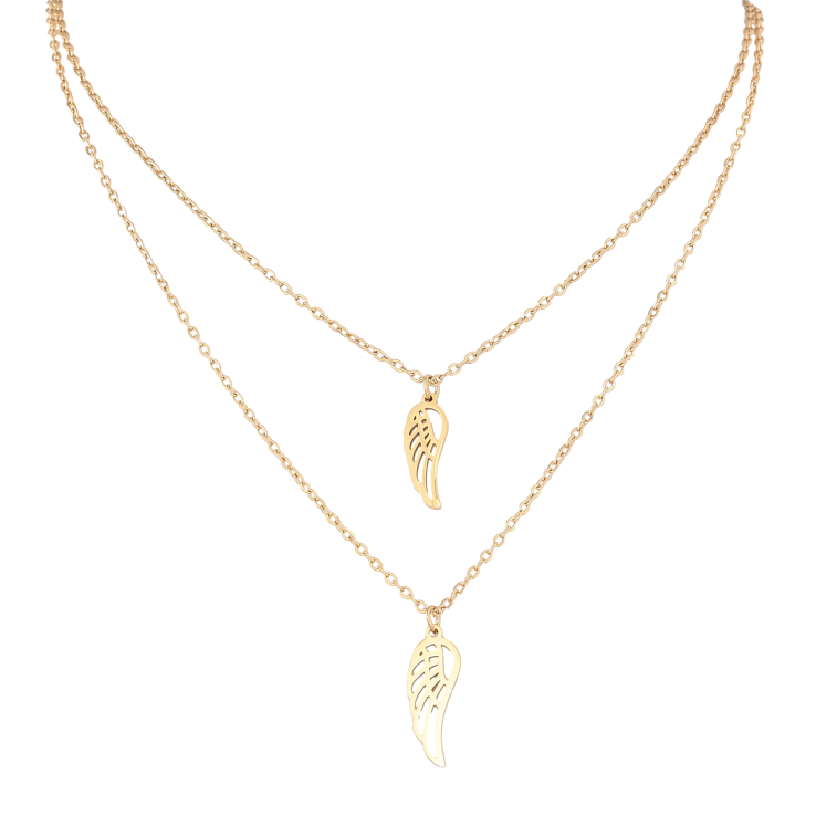 Кольє Xuping ТТМ Stainless Steel колір 14К "Два ланцюжки з підвісками" довжина 40-45см х 1.5мм фото №23