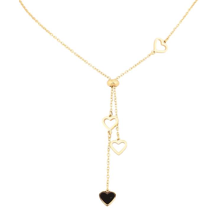 Колье Xuping ТТМ Stainless Steel цвет 14К "Сердечки" длина 46-52см х 1.5-8мм фото №7 Колье Xuping ТТМ Stainless Steel цвет 14К "Сердечки" длина 46-52см х 1.5-8мм фото №7