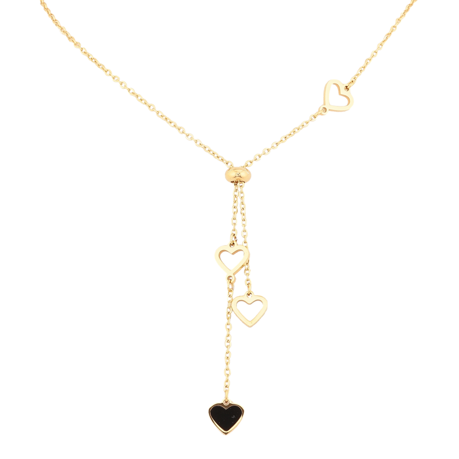 Колье Xuping ТТМ Stainless Steel цвет 14К "Сердечки" длина 46-52см х 1.5-8мм фото №1