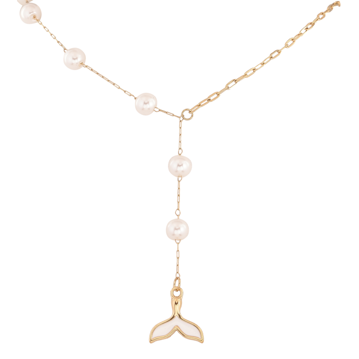 Кольє Xuping ТТМ Stainless Steel колір 14К "Перлинні намистини з підвіскою хвіст" довжина 45-50см х 1-6мм фото №13 Кольє Xuping ТТМ Stainless Steel колір 14К "Перлинні намистини з підвіскою хвіст" довжина 45-50см х 1-6мм фото №13