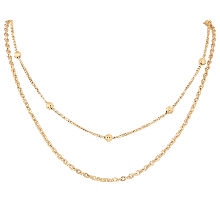 Кольє Xuping ТТМ Stainless Steel колір 14К "Два ланцюжки" довжина 41-46см х 1.5-3мм фото №25