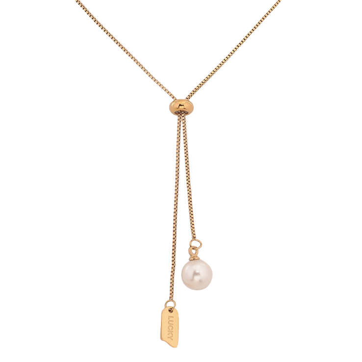 Кольє Xuping ТТМ Stainless Steel колір 14К "Ланцюжок з бігунком і перлинними підвісками" довжина 55-60см х 1мм фото №23