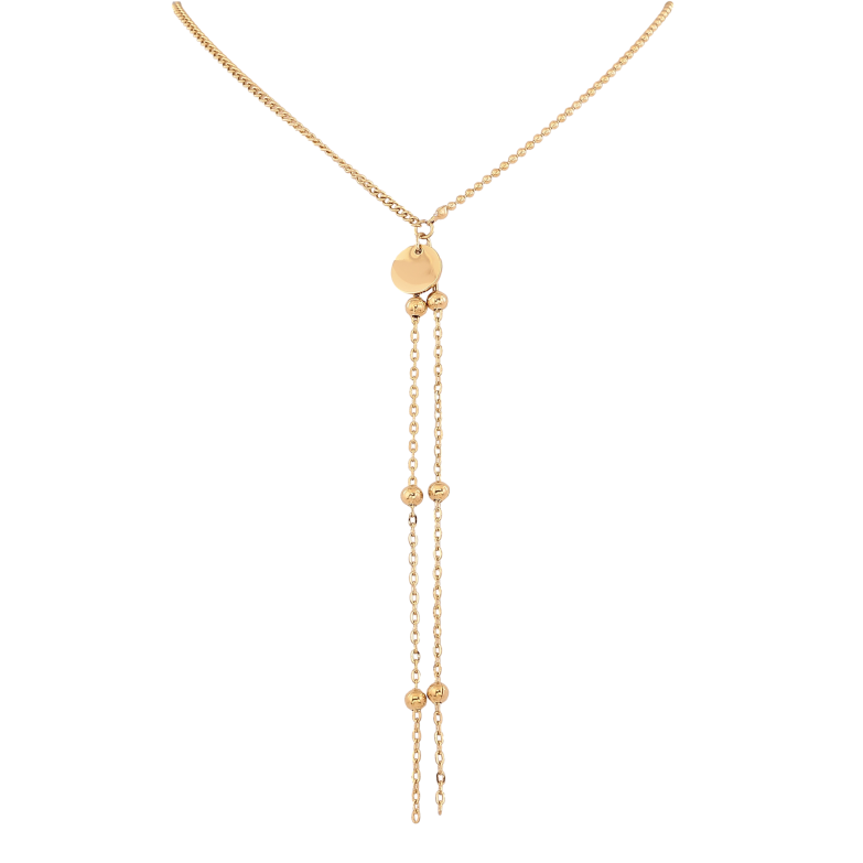 Кольє Xuping ТТМ Stainless Steel колір 14К "Декоративна підвіска з ланцюжків" довжина 42-47см х 1-2мм фото №1