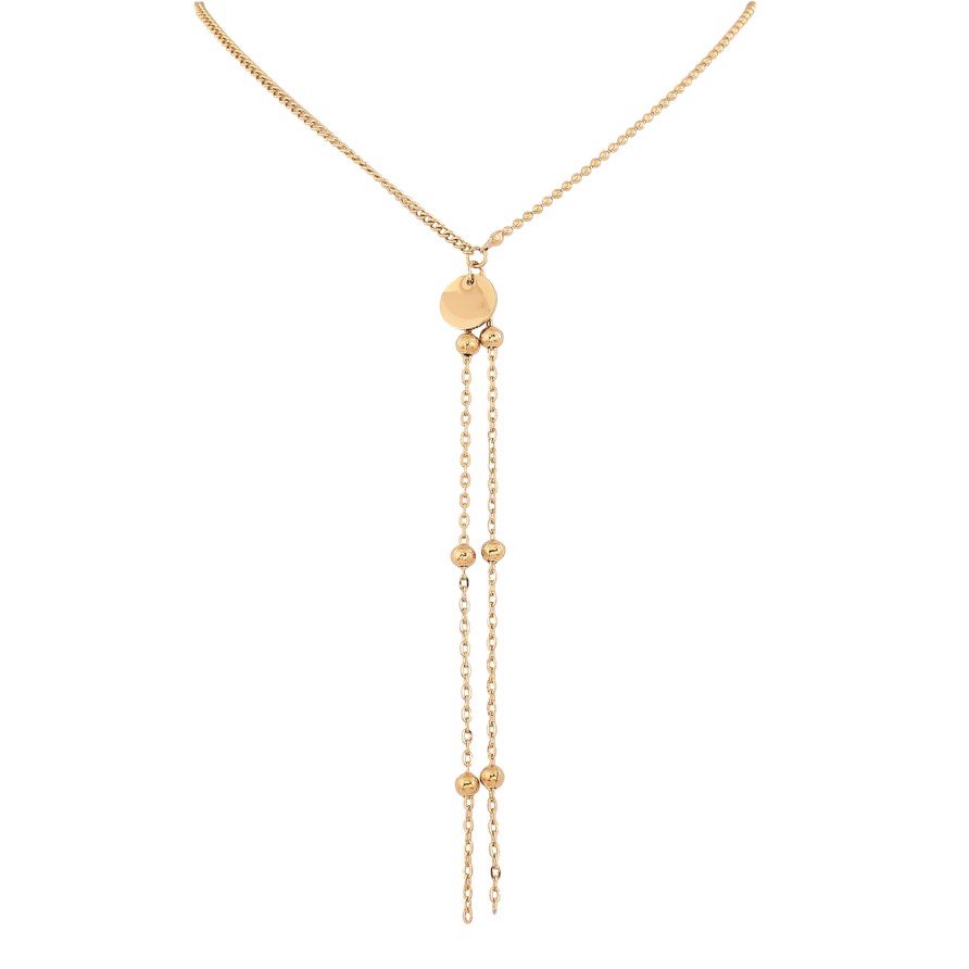 Кольє Xuping ТТМ Stainless Steel колір 14К "Декоративна підвіска з ланцюжків" довжина 42-47см х 1-2мм фото №1