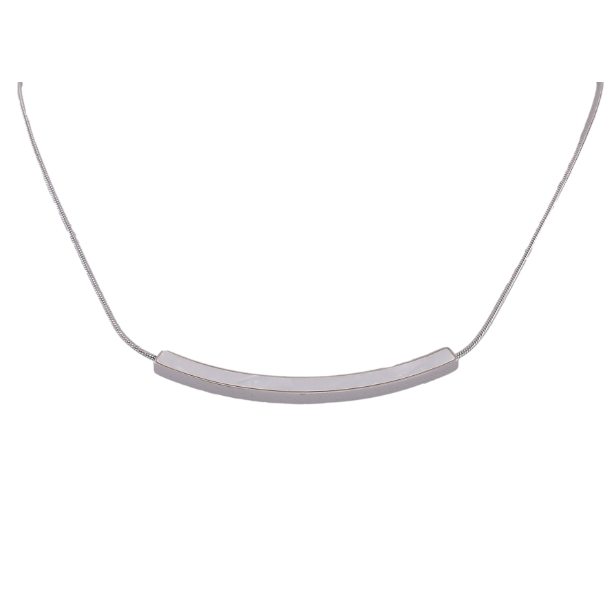 Кольє Xuping ТТМ Stainless Steel колір Родій "Перламутрова вставка" довжина 45-50см х 1мм фото №1