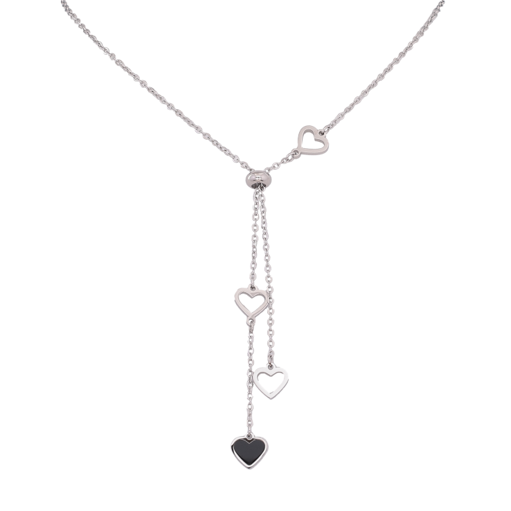 Кольє Xuping ТТМ Stainless Steel колір Родій "Сердечки" довжина 44-49см х 1.5мм фото №24