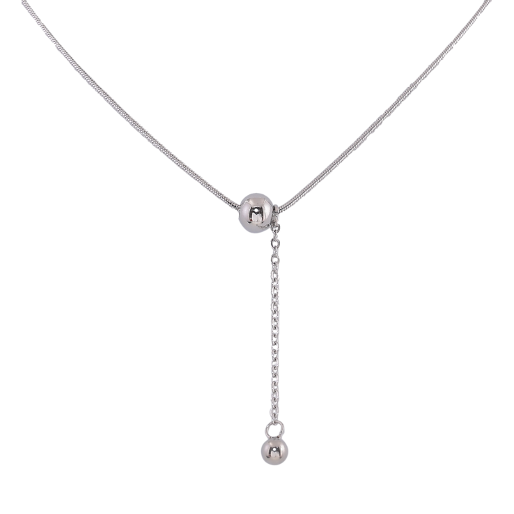 Кольє Xuping ТТМ Stainless Steel колір Родій "Кульки, ø 4мм і 6мм" довжина 46-51см х 1мм фото №22