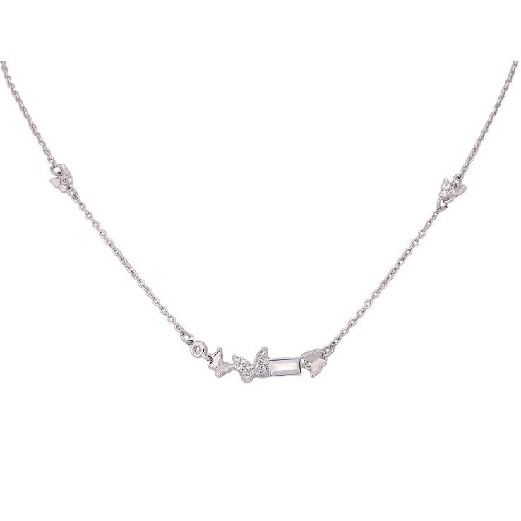 Кольє Xuping колір Родій з кр-ми Swarovski "Метелики з кристалом АВ" довжина 40-45см х 1-6мм фото №7
