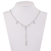Кольє Xuping колір Родій з кр-ми Swarovski "Підвіски сердечка та кристали Shimmer" довжина 42-47см х 1.5мм фото №2