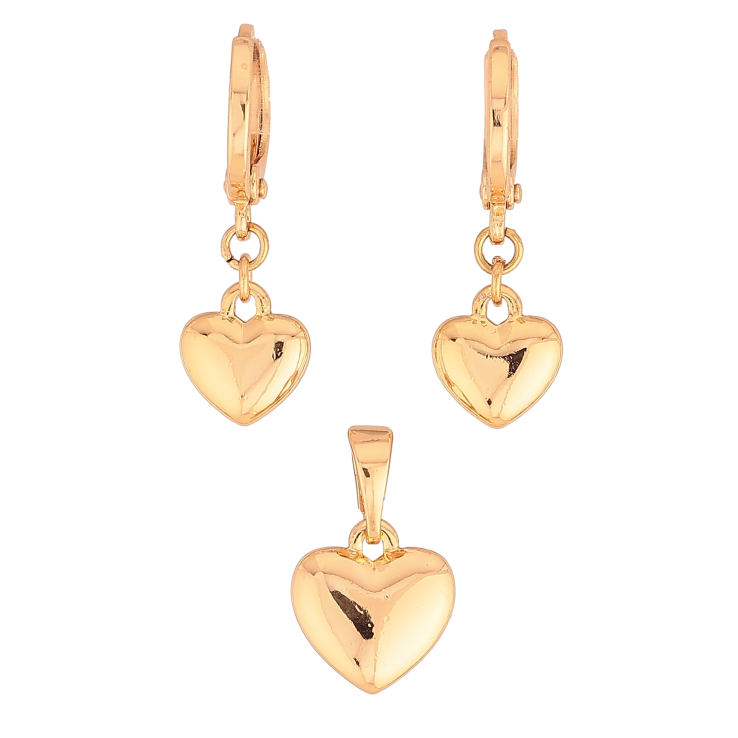 Набір Xuping колір Позолота 18K сережки кулон "Сердечки" фото №7