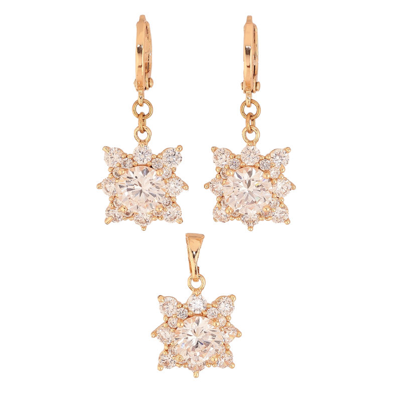 Набір Xuping M&L колір 18K Сережки Кулон "Кристальні зірки" фото №1