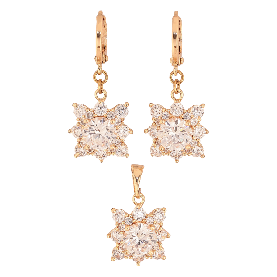 Набір Xuping M&L колір 18K Сережки Кулон "Кристальні зірки" фото №1