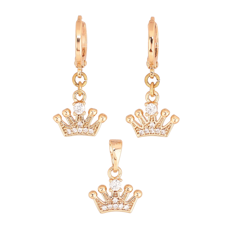 Набор Xuping M&L цвет 18K Серьги Кулон "Корона" фото №4 Набор Xuping M&L цвет 18K Серьги Кулон "Корона" фото №4