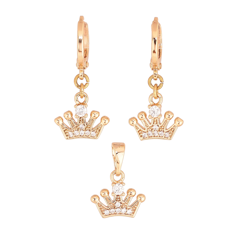 Набор Xuping M&L цвет 18K Серьги Кулон "Корона" фото №1