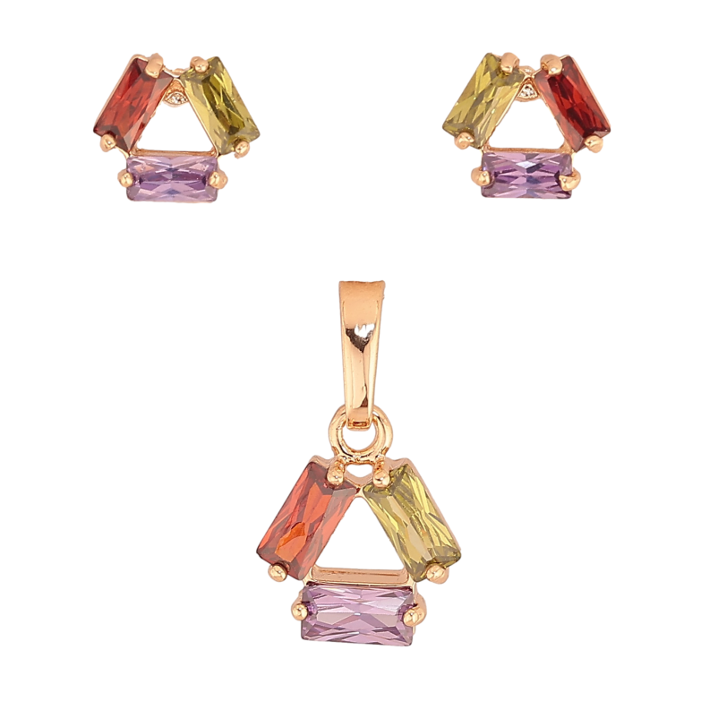 Набор Xuping M&L цвет 18K Серьги Кулон "Разноцветные кристаллы" фото №2 Набор Xuping M&L цвет 18K Серьги Кулон "Разноцветные кристаллы" фото №2