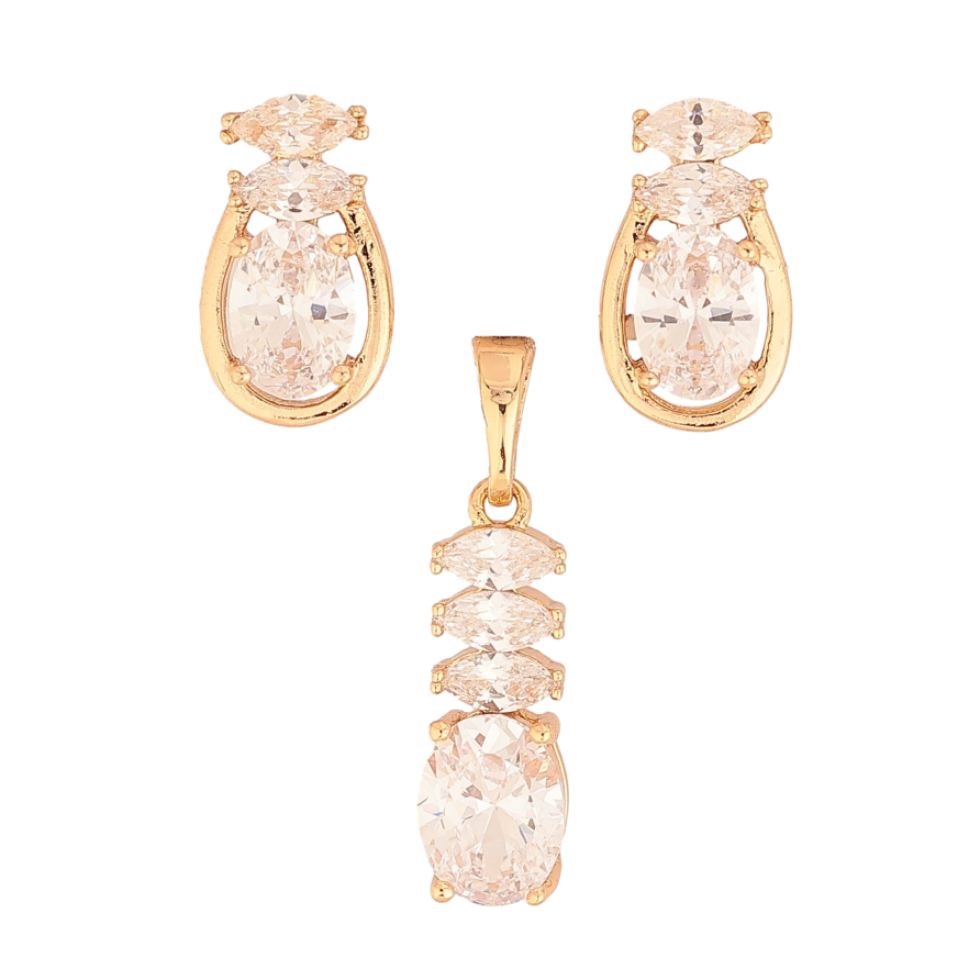 Набір Xuping колір Позолота 18K Кулон сережки "Декоративний орнамент з кристалами" фото №1 Набір Xuping колір Позолота 18K Кулон сережки "Декоративний орнамент з кристалами" фото №1