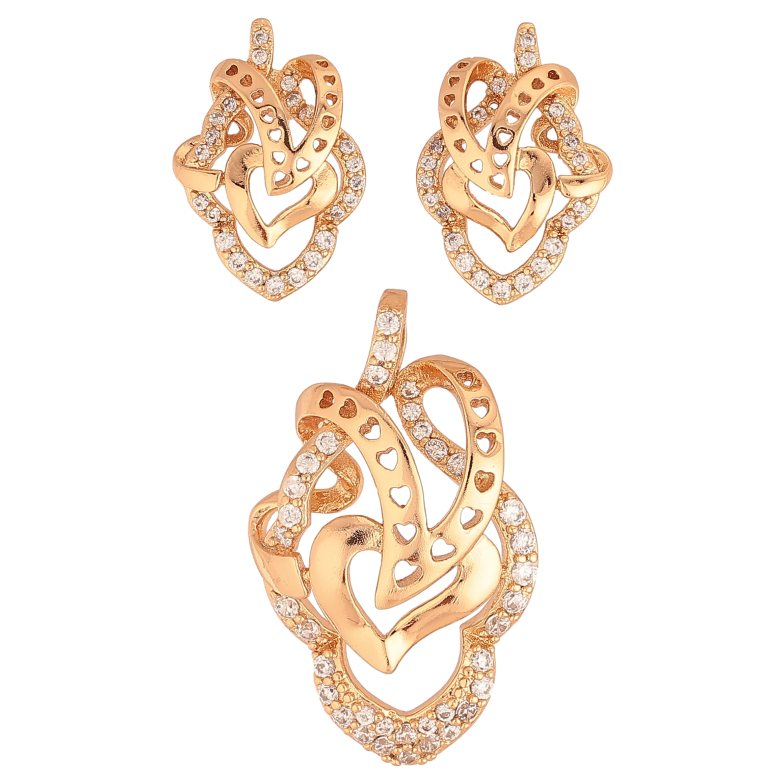 Набор Xuping Позолота 18K Серьги Кулон "Декоративный романтичный орнамент с кристаллами" фото №1