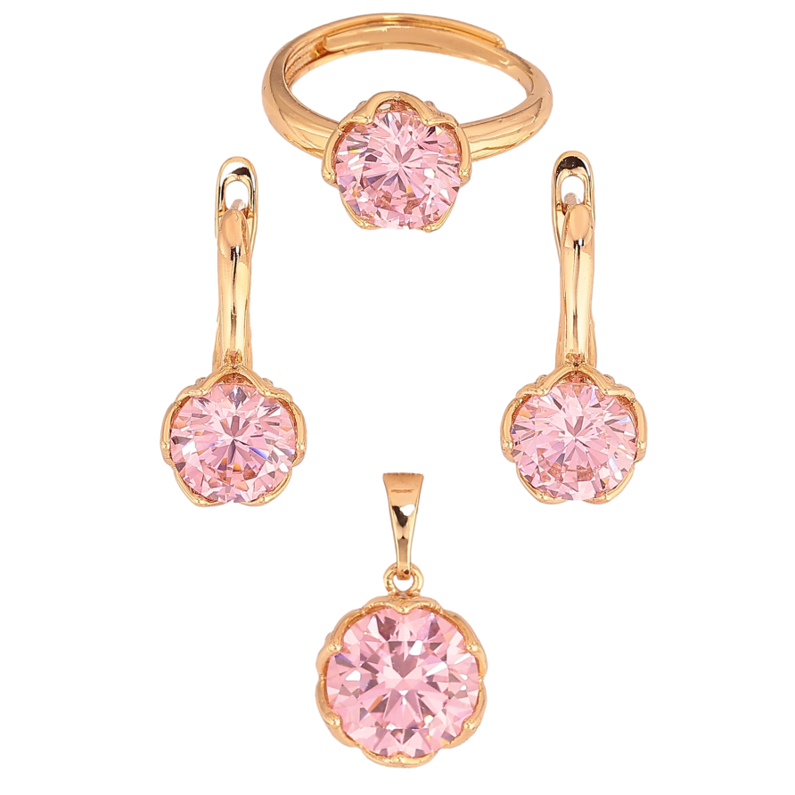 Набір Xuping Позолота 18K Сережки Кулон Каблучка «Лезо» фото №1