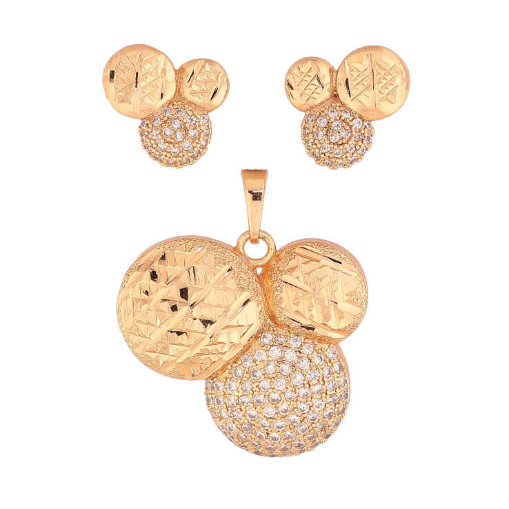 Набор Xuping цвет Позолота 18K Серьги Кулон "Трио" фото №7