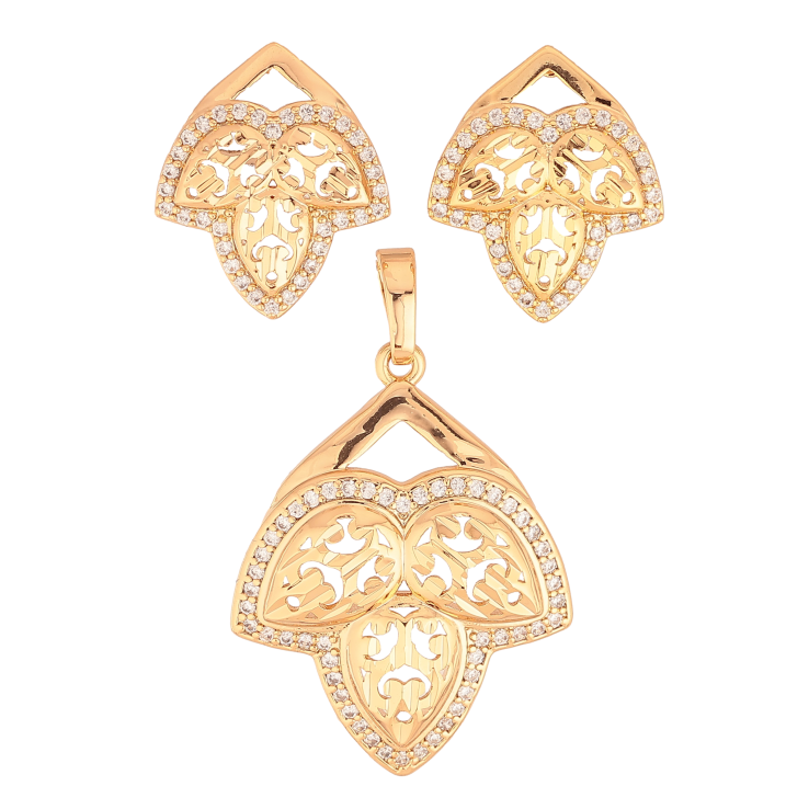 Набір Xuping колір Позолота 18K Сережки Кулон "Витончений різьблений орнамент" фото №22 Набір Xuping колір Позолота 18K Сережки Кулон "Витончений різьблений орнамент" фото №22