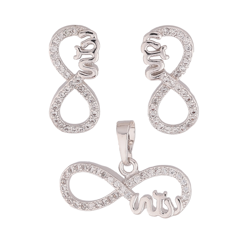 Набор Xuping цвет Родий Серьги "Бесконечность" фото №1