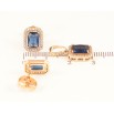 Набор Xuping цвет Позолота 18K Серьги Кулон "Узор с синими кристаллами" фото №2