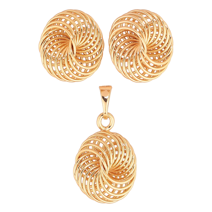 Набор Xuping цвет Позолота 18K серьги кулон "Декоративный узор" фото №4 Набор Xuping цвет Позолота 18K серьги кулон "Декоративный узор" фото №4