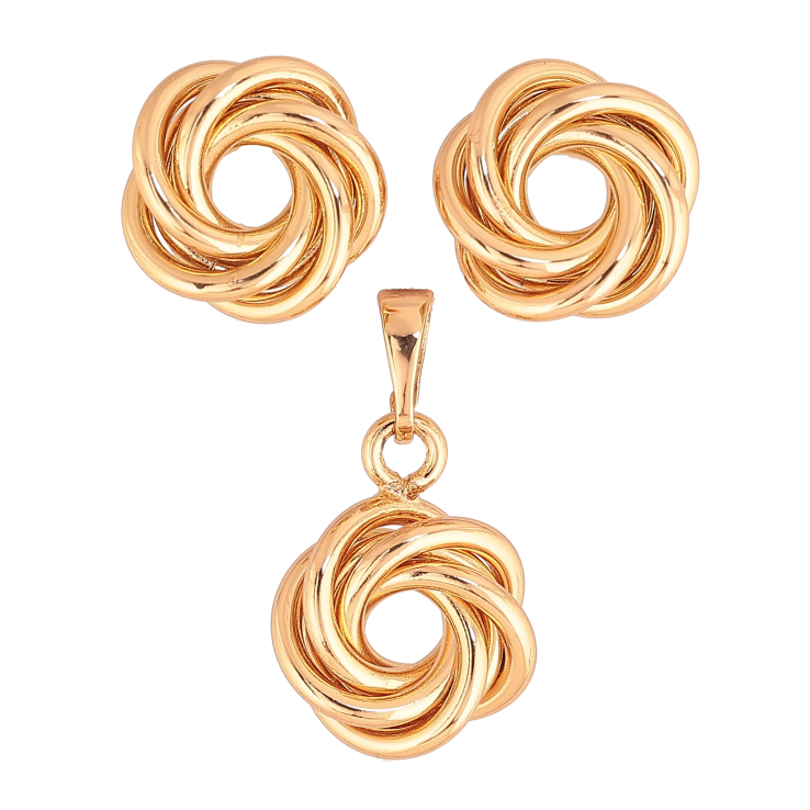 Набор Xuping цвет Позолота 18K серьги кулон "Цветочки" фото №24 Набор Xuping цвет Позолота 18K серьги кулон "Цветочки" фото №24