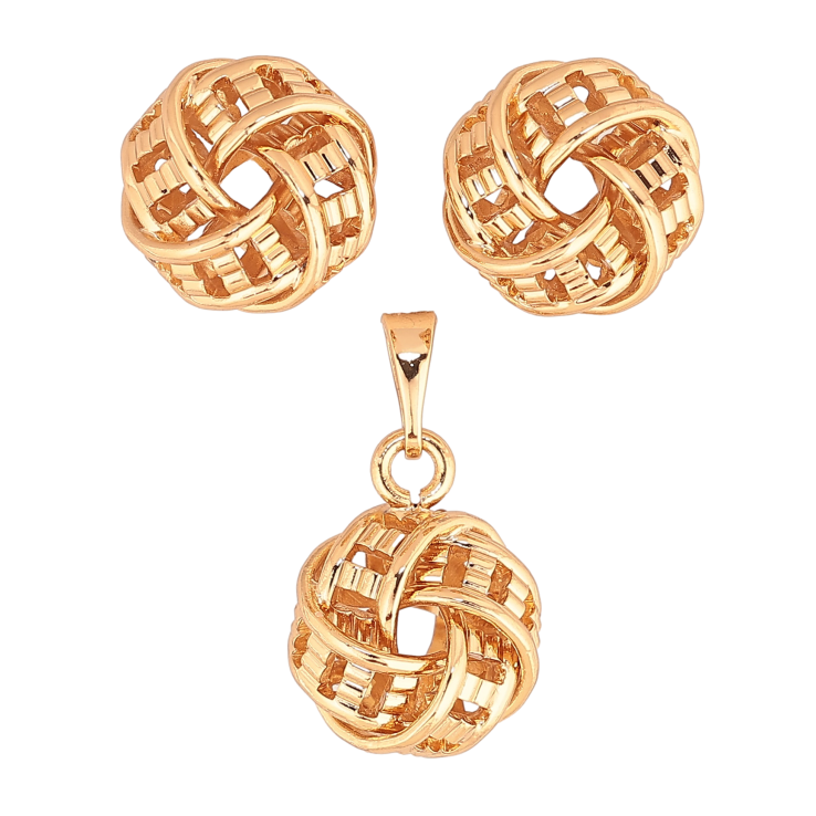 Набор Xuping цвет Позолота 18K серьги кулон "Декоративный узор" фото №2 Набор Xuping цвет Позолота 18K серьги кулон "Декоративный узор" фото №2