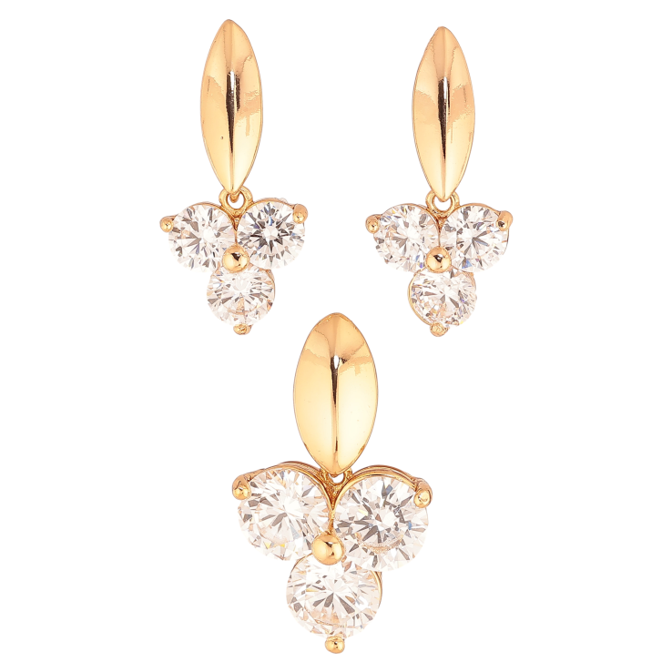 Набор Xuping цвет Позолота 18K серьги кулон "Узор с кристаллами" фото №16 Набор Xuping цвет Позолота 18K серьги кулон "Узор с кристаллами" фото №16