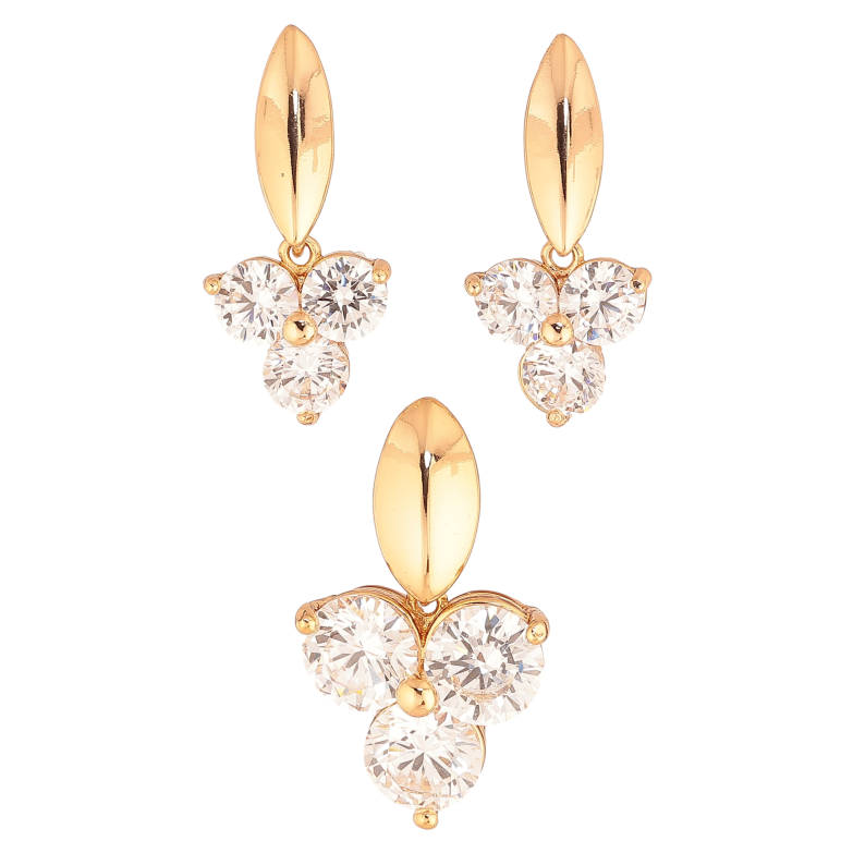 Набір Xuping колір Позолота 18K сережки кулон "Візерунок з кристалами" фото №1