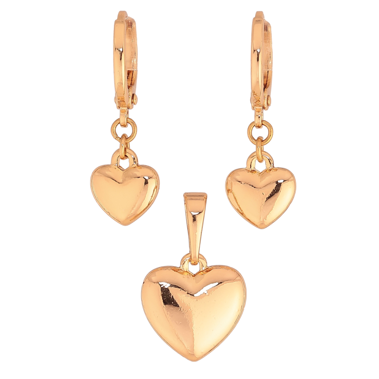 Набір Xuping колір Позолота 18K сережки кулон "Сердечки" фото №6
