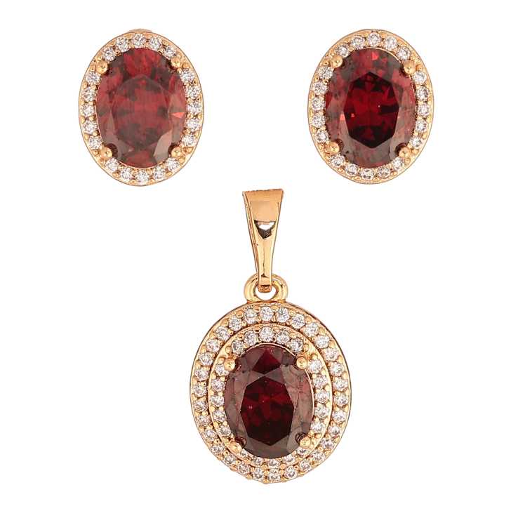 Набор Xuping цвет Позолота 18K серьги кулон "Красные кристаллы в обрамлении" фото №20 Набор Xuping цвет Позолота 18K серьги кулон "Красные кристаллы в обрамлении" фото №20