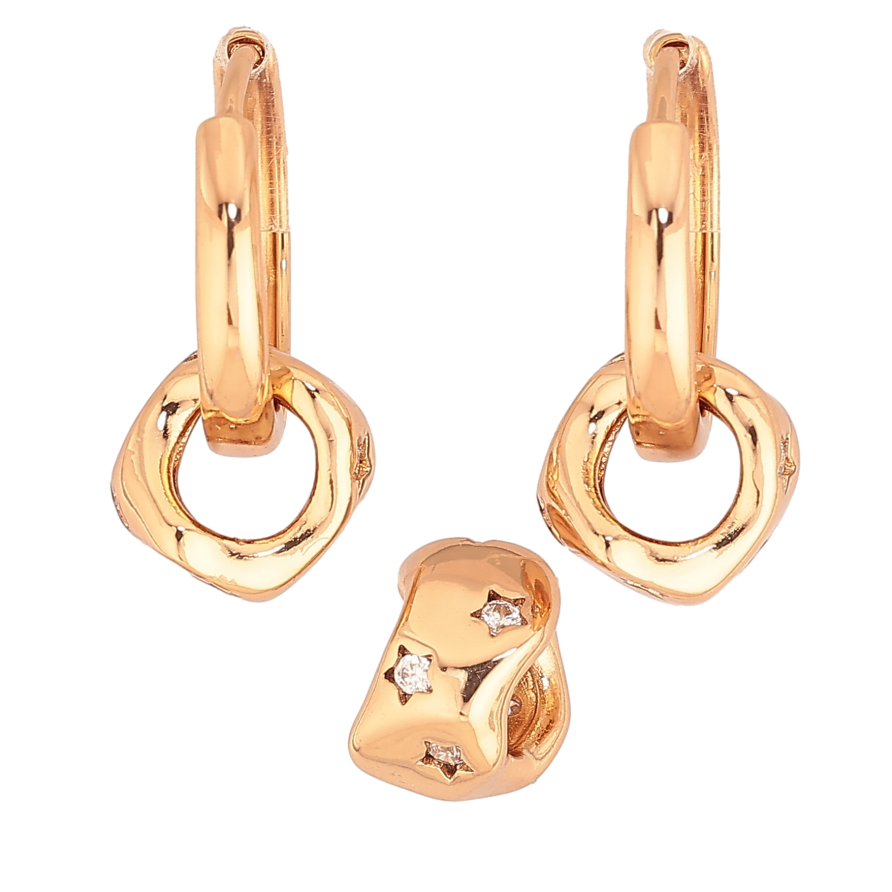 Набір Xuping колір Позолота 18K сережки кулон "Візерунок з кристалами" фото №1