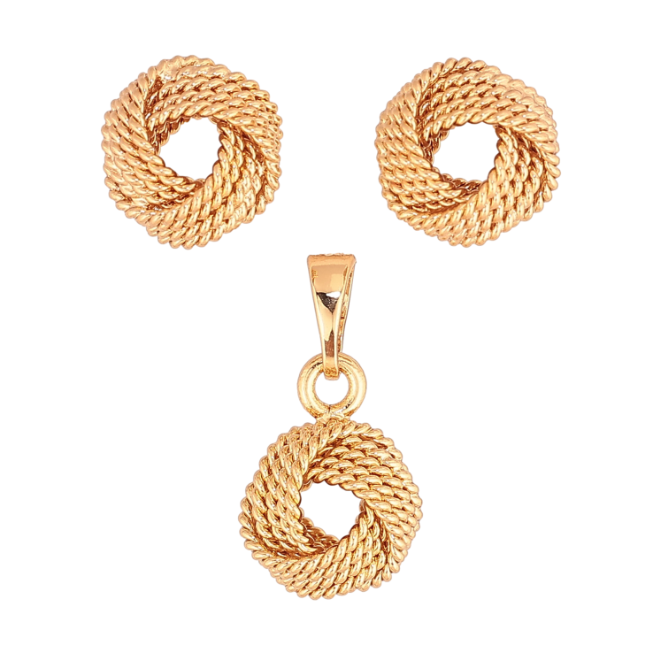 Набор Xuping цвет Позолота 18K серьги кулон "Декоративные колечки" фото №18 Набор Xuping цвет Позолота 18K серьги кулон "Декоративные колечки" фото №18