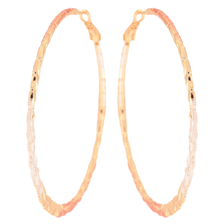 Сережки Xuping M&L колір 18K кільця (конго) "Декоративний візерунок" ø 6см фото №3 Сережки Xuping M&L колір 18K кільця (конго) "Декоративний візерунок" ø 6см фото №3