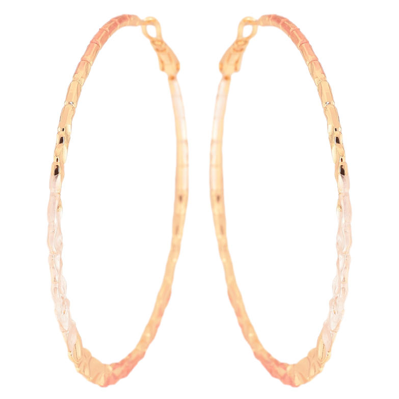 Сережки Xuping M&L колір 18K кільця (конго) "Декоративний візерунок" ø 6см фото №1