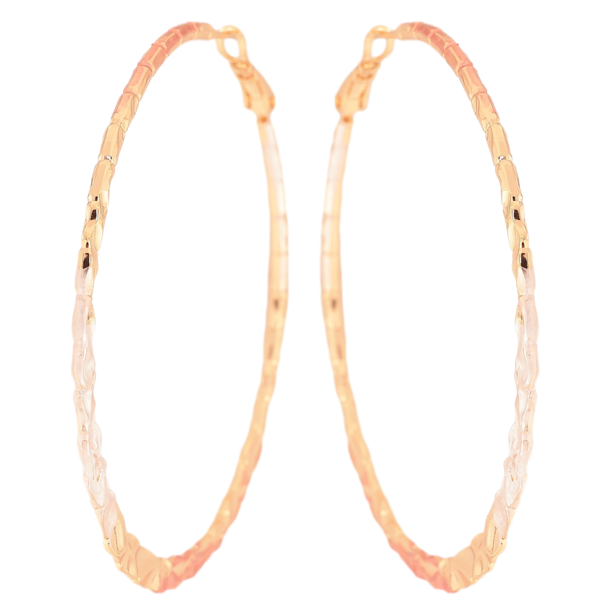 Сережки Xuping M&L колір 18K кільця (конго) "Декоративний візерунок" ø 6см фото №1