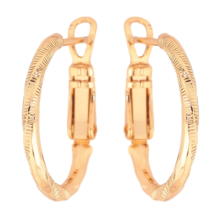 Серьги Xuping M&L цвет 18K кольца (конго) "Декоративный узор" ø 2см фото №16
