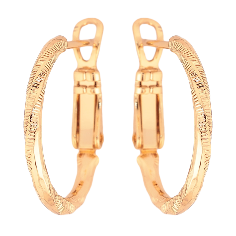 Серьги Xuping M&L цвет 18K кольца (конго) "Декоративный узор" ø 2см фото №1