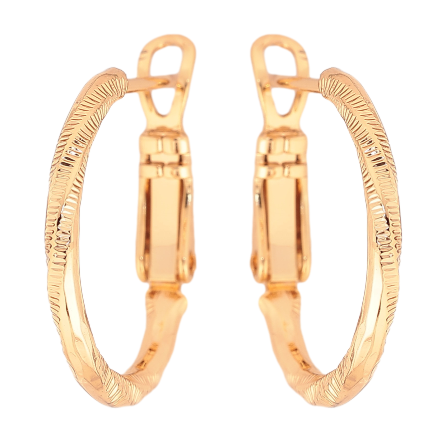 Серьги Xuping M&L цвет 18K кольца (конго) "Декоративный узор" ø 2см фото №1