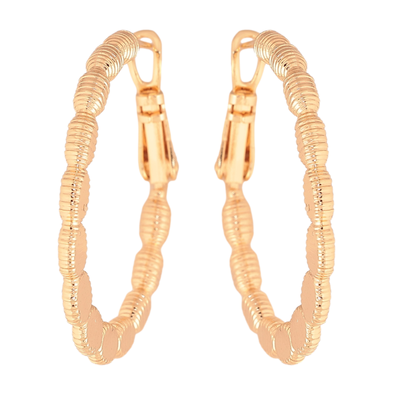 Серьги Xuping M&L цвет 18K кольца (конго) "Декоративный узор" ø 3см фото №4