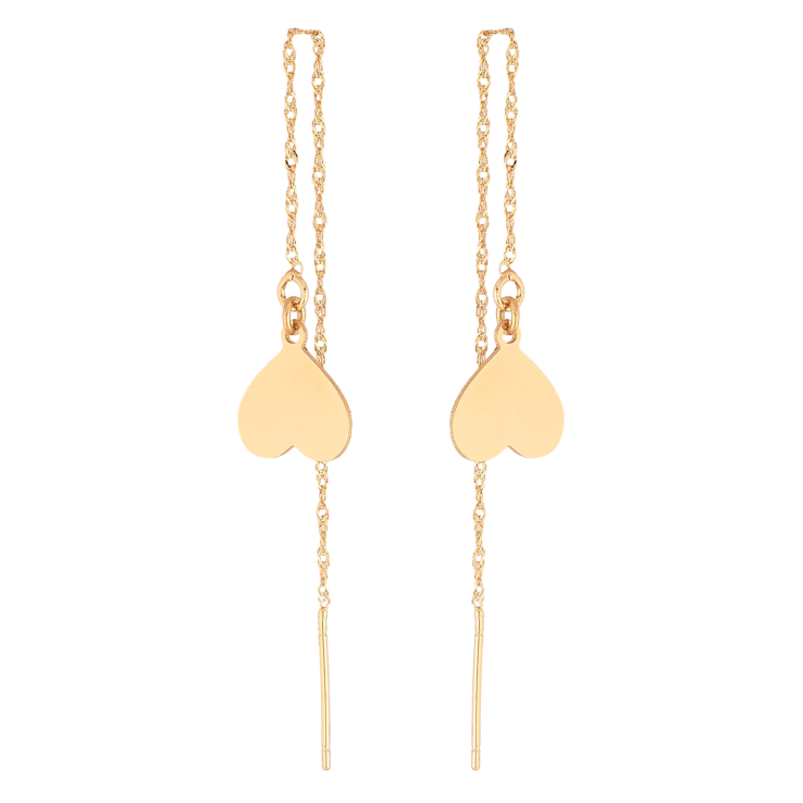 Серьги Xuping M&L цвет 18K протяжки "Сердечки на цепочках" фото №3 Серьги Xuping M&L цвет 18K протяжки "Сердечки на цепочках" фото №3