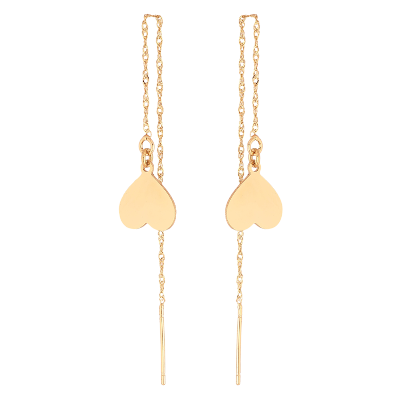 Серьги Xuping M&L цвет 18K протяжки "Сердечки на цепочках" фото №1 Серьги Xuping M&L цвет 18K протяжки "Сердечки на цепочках" фото №1