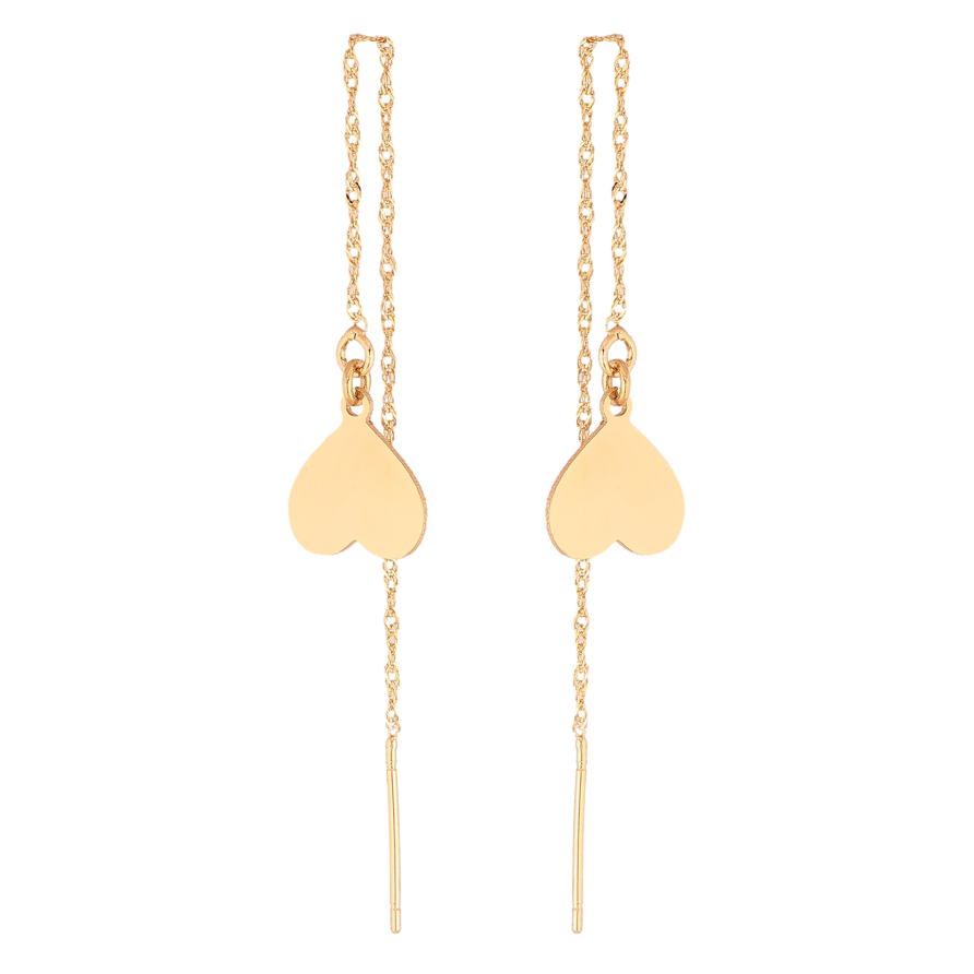 Серьги Xuping M&L цвет 18K протяжки "Сердечки на цепочках" фото №1 Серьги Xuping M&L цвет 18K протяжки "Сердечки на цепочках" фото №1
