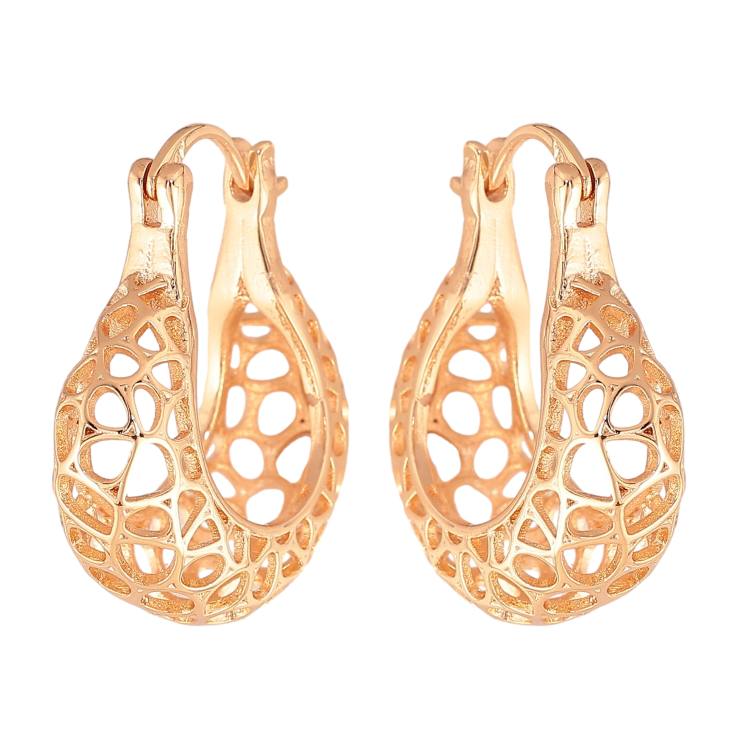 Серьги Xuping M&L цвет 18K замок-булавка "Декоративный узор" ø 2см фото №10 Серьги Xuping M&L цвет 18K замок-булавка "Декоративный узор" ø 2см фото №10